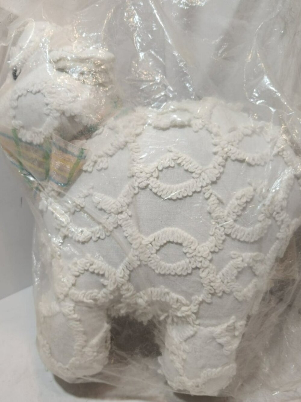 Vintage Cottagecore Home Interiors Plush White Lamb Decor Baby Gift Spring